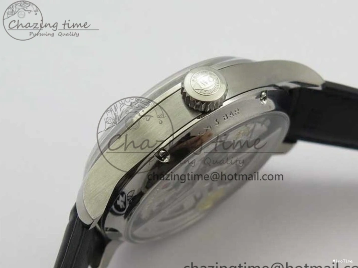 MIROTIME 0108 Portuguese Real PR Real Annual Calendar IW503502 ZF 1:1 Best Edition Black Dial Steel Markers on Black Leather Strap A StreetReady 7134